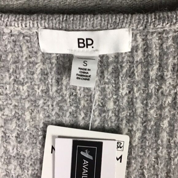 BP Women’s Size S Gray Ribbed Knit V-Neck Pullover Sweater Long Sleeve NWT - Picture 5 of 14